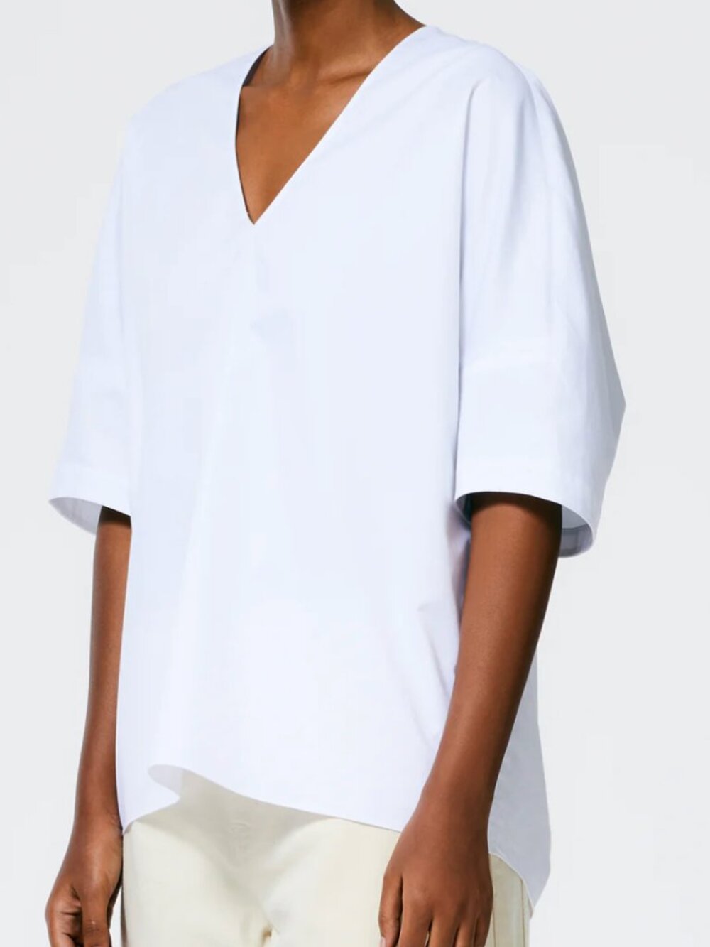 Tibi Eco Poplin V-Neck Cocoon Top Size XS
